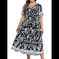 thumbnail image 1 of Vestido de Verano Holgado Informal de Corta con Corte A y Corte en A para Mujer, Talla Grande y Negro XXXL, 1 of 8