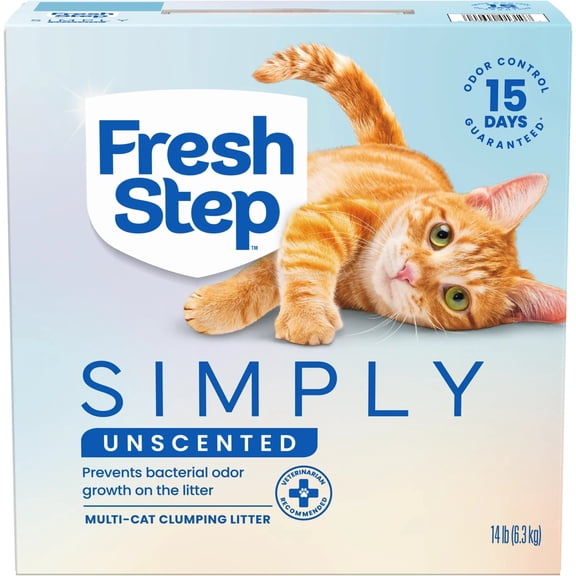 Fresh Step Simply Unscented Clumping Cat Litter, 14 lbs