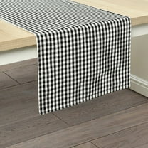 Lush Decor Gingham Check Yarn Dyed Table Runner Off White and Black, Single, 13" x 72"