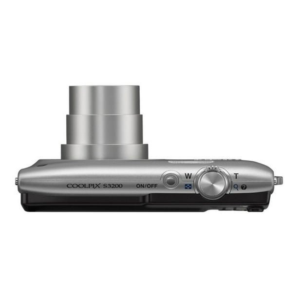Empresario Subvención Violar Nikon Coolpix S3200 - Digital camera - compact - 16.0 MP - 720p - 6x  optical zoom - silver - Walmart.com