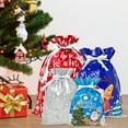 thumbnail image 3 of Wrapables Aluminum Foil Christmas Holiday Drawstring Gift Bags for Party Favors, Goodie Bag, Treats, Gift Wrap, Parties, (Set of 6) Blue & Silver, 3 of 7