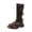 Brown, variant on Kid's Winter Boots, Walking Shoes, Snow Boots, Non Slip Shoes, Girls Pu Bow Knee-High Boots With Zipper Fashionable Round Toe Soft Lug Sole Non-Slip Cute Mid-Calf Boots, Brown US-13C/EU-29