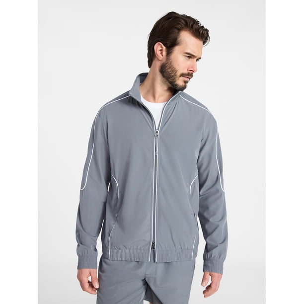 wjk トラックジャケット XL グレー Athletic Works Men's Woven Full Zip Jacket, Midweight, Sizes S-3XL