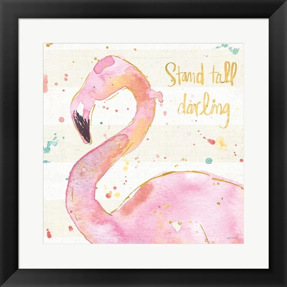 Flamingo Fever III by Anne Tavoletti, Framed Wall Art, 19.5W x 19.5H
