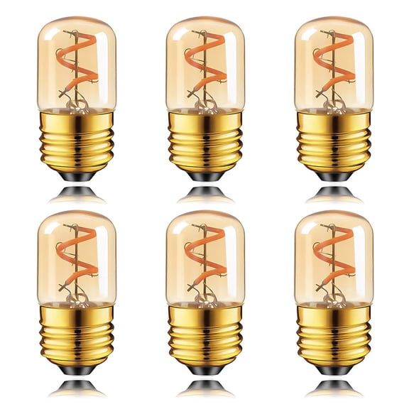T28 LED Light Bulb, E26 Base, 1.5W, 2200K Warm Light, 6 Pack, for Decorative Lighting