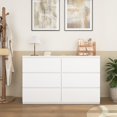 thumbnail image 3 of Oufan 6 Drawers Dresser Chests for Bedroom, Wood Chests of Drawers, Modern Dressers Chest Organizer for Bedroom, Living Room, Hallway, White, 3 of 8