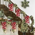 thumbnail image 4 of JeashCHAT Christmas Snowflake Bow for Wreath Christmas Tree Decorations, Snowflake Ribbon Bow, 11.81" x 9" Christmas Tree Bow Ornaments Xmas Holiday Party Home Front Door Decor, 4 of 6