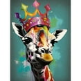 thumbnail image 1 of Giraffe Wearing Rainbow Crown King Queen Pop Art Unframed Wall Art Print Poster Home Decor Premium, 1 of 4