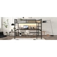 thumbnail image 5 of Queen Size Metal High-Rise Bed Frame with Power Outlet and LED Light, Black, Bedroom, 5 of 16