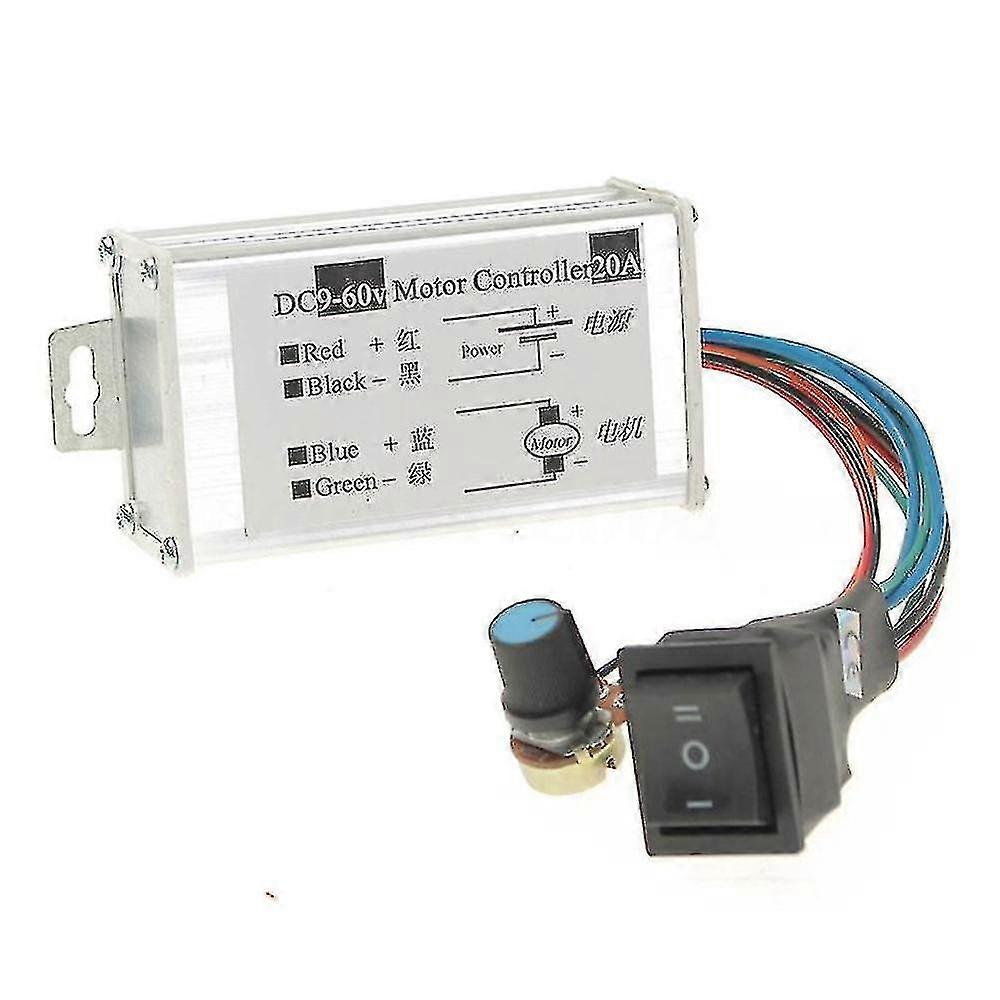 Dc 9v 12v 24v 48v 60v 20a Reversible Motor Speed Controller Regulator ...