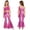 Hot Pink, variant on Big Girls 2Pcs Raves Festivals Outfits Sparkle Hip Hop Jazz Dance Suit for 80s 90s Party Cheerleading Uniform Silver 6