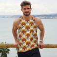 thumbnail image 6 of KLL Cartoon Sunflowers Print Men's Muscle Gym Workout Stringer Tank Tops Bodybuilding Fitness T-Shirts Tank Tops Men-X-Large, 6 of 7