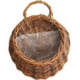 thumbnail image 1 of Cesta de flores de ratán natural Rawiri, tejida, hecha a mano, para colgar, para decoración de pared, 1 of 5