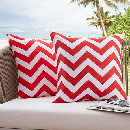 Decorative Pillows Pack Of 2 Decorative Outdoor WaterProof Throw  18 X 18-Inch  Red Decorative Pillows  Product Dimension- 2 Pieces Of 18182020 Inch   WaterProof & Outdoor Material- The Throw Pillow. Patio  Lawn & Garden.