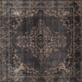 thumbnail image 1 of Ahgly Company Machine Washable Indoor Square Traditional Charcoal Black Area Rugs, 6' Square, 1 of 7