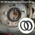 thumbnail image 2 of Unique Bargains Car Wheel Hub Centric Rings Durable Wheels Center Shaft Shock Absorbing Hubrings Black 2 Pcs Polycarbonate OD 78.1mm to ID 66.6 mm, 2 of 7