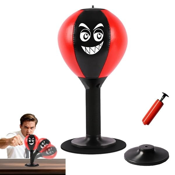 Desktop Punching Bag Suction Cup Punch Ball for Office Desk Stress Relief Heavy Duty Boxing Ball with Air Pump for Adults Coworkers