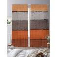 thumbnail image 2 of Burnt Orange Grey Sheer Curtains for Living Room Bedroom Vintage Stripe Farmhouse Wood Grain Sheer Curtains 84 Inch Long 2 Panels Set Light Filtering Curtain Window Treatments Drapes for Dining Room, 2 of 6