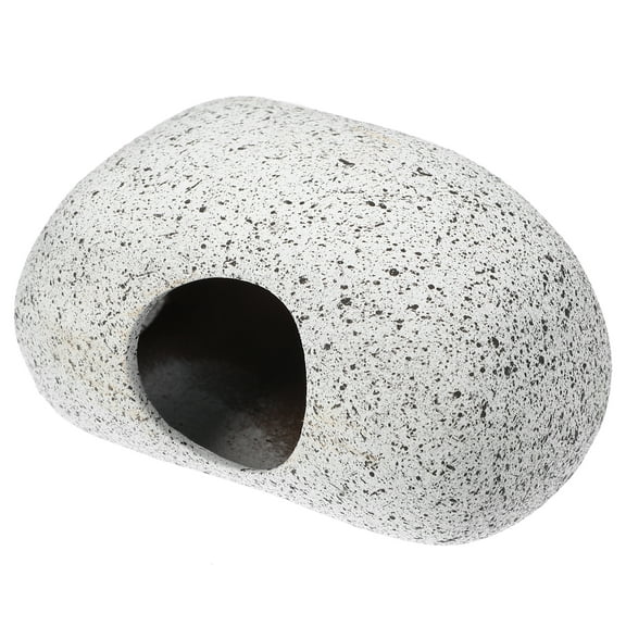 Unique Bargains 3.66x2.60x2.05in Aquarium Hideaway Rock Cave Ceramic Fish Tank Decor Gray