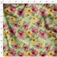 thumbnail image 4 of Soimoi Beige Coton Popeline Feuilles & Imprimé Floral 1 Yard 56 Inch Wide, 4 of 5