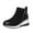 Black Wedge Heel Ankle Boots, variant on Women's Ankle Boots Wedge Heel Zipper Platform Shoes Suede Leather Sneakers Comfortable Slip on Fall Winter Warm Outdoor Black 43