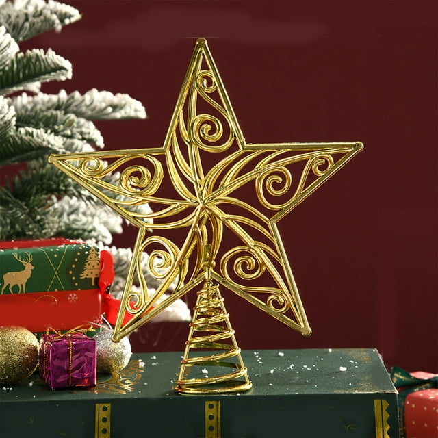 Fiudx Ofertas del día Adorno navideño para copas de árbol, luz navideña para decoración de árboles navideños, adorno para copas de árbol de Navidad, adorno para copas de árbol de Navidad para decorac