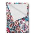 thumbnail image 2 of Ethnic Soft Flannel Fleece Throw Blanket, Oriental Style Floral Circles Paisley Retro Image in Pastel Colors, Cozy Plush for Indoor and Outdoor Use, 60" x 80", Turquoise Pale Pink, by Ambesonne, 2 of 5