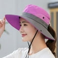 thumbnail image 6 of CDAR Bucket Hat Casual Chinstrap Wide Brim Women Summer Ponytail Cap for Climbing, 6 of 8