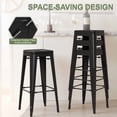 thumbnail image 4 of VINEEGO 30 Inches Metal Bar Stools High Backless Stackable Stools Indoor-Outdoor Counter Stools Set of 4 (Black), 4 of 7