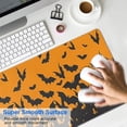 thumbnail image 4 of Long Mouse Pads for Desk,Orange Halloween Bats Desk Mats on Top Of Desks, Desk Mouse Pad Extra Large with 3mm Non-Slip Base and Stitched Edge for Gaming,Office,Work,Home 31.5x15.7in, 4 of 5