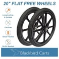 thumbnail image 2 of 2 Pack Flat Free Replacement Wheels for Lawn and Garden Carts 5/8" Axle Bearings 20 Inch Diameter Solid Tire Compatible with Rubbermaid Big Wheel, 2 of 7