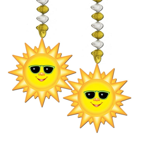 Party Central Club Pack of 24 Metallic Gold and Silver Sunburst Dangler Hanging Decors 30"