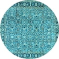 thumbnail image 1 of Ahgly Company Indoor Round Persian Light Blue Traditional Area Rugs, 5' Round, 1 of 4