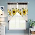 thumbnail image 6 of Swag Valance Curtains for Windows, Sunflowers Light Filtering Kitchen Curtains with Rod Pocket, Farmhouse Pastoral Flowers Butterfly Palid Window Treatment Valances for Living Room, 28x36 - 2 PCS, 6 of 9