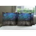 thumbnail image 6 of Ambesonne Galaxy Throw Pillow Cover 4 Pack, Space from Home View, 16", Purple Blue Brown, 6 of 7