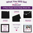 thumbnail image 4 of DeaLuxe Bedding 21” Full Size - Extra Deep Pocket Sheets - Super And Ultra Deep Bed Sheets - For Deep Mattress - 4 Piece Bed Sheet Set - Easily Fits Deep Mattress - Black, 4 of 8