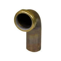 Brass Waste Arm 1-1/2" x 12" Slip Joint Brass Waste Bend 22-Gauge Rough Brass