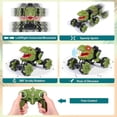 thumbnail image 4 of Coche de control remoto JanHm RC potente todoterreno dinosaurio 4WD 2.4Ghz recargable 45° deriva verde 1:18, 4 of 5