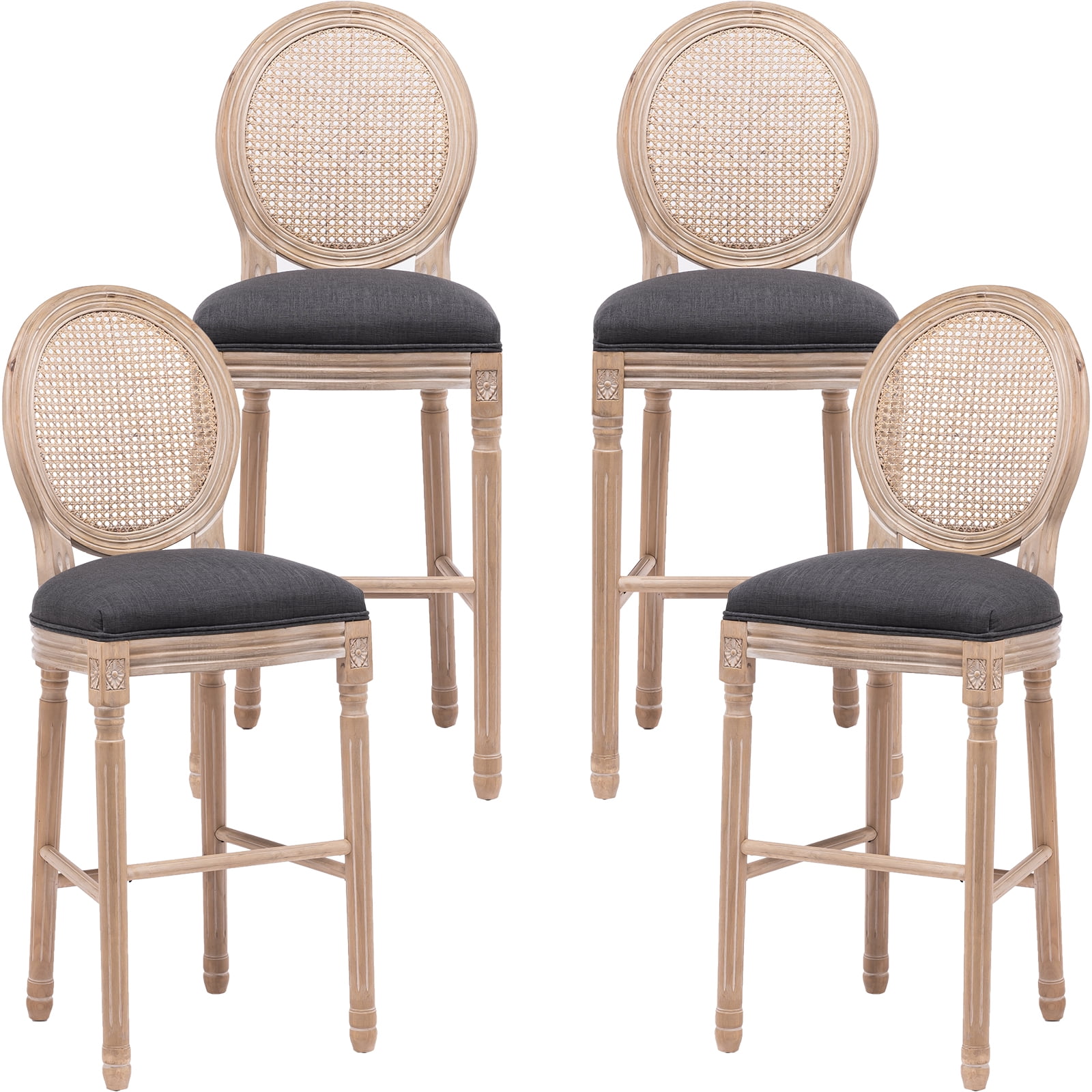 Bar Stools Set of 4 30 Inch Barstools Bar Height Set of 4, Rustic