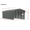 thumbnail image 4 of Arrow 10 x 24 x 7 ft Charcoal Steel Carport With 2 Side Wall Kit, 4 of 16