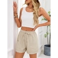 thumbnail image 4 of Women'S Shorts Casual Summer Shorts High Waisted Comfy Pull on Shorts with Pockets Color L, 4 of 9