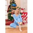 thumbnail image 5 of Ekouaer Women' 2 Piece Pajamas Fuzzy Fleece Sleepwear Set Long Sleeve Outfits 2025 Fall Loungewear, 5 of 6
