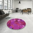 thumbnail image 4 of Ahgly Company Machine Washable Indoor Square Transitional Neon Pink Area Rugs, 5' Square, 4 of 7