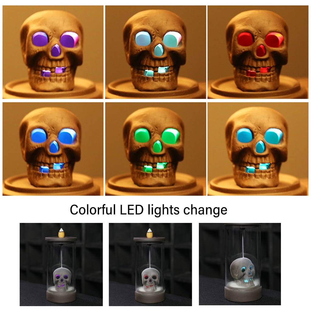 ZPAQI LED Backflow Incenses Cones Holders Ceramics for Relaxation and Decors
