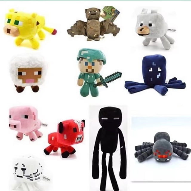 1 figura de juego de Minecraft, muñeco de peluche de animal, cerdo, Enderman, Creeper, oveja, muñeco de peluche suave de colección