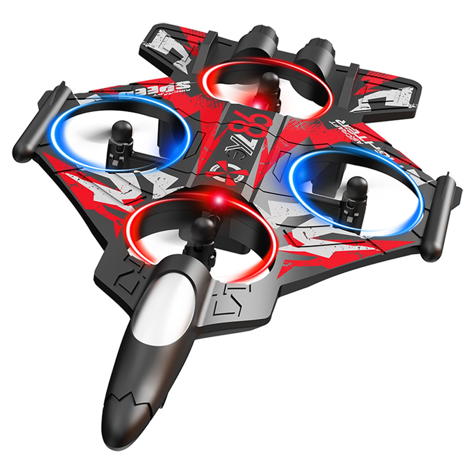 SPOORYYO RC Plane with Screen Display, Remote Control Airplane with Camera, Headless Mode, Altitude Hold and LED Lights for Beginners