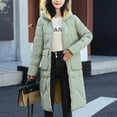 thumbnail image 2 of Vedolay Coat for Women Winter Winter Coats Mid-Length Hooded Outwear Jackets Casual Outcoats Mint Green,L, 2 of 4