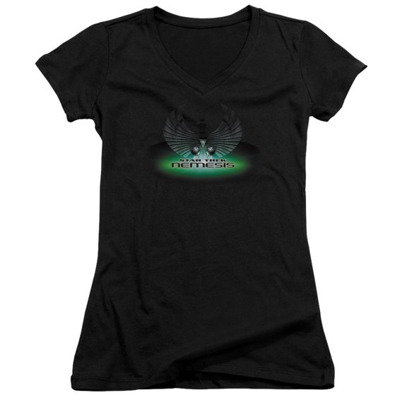 Star Trek Nemesis(Movie) Junior Women's V-Neck T-Shirt Black