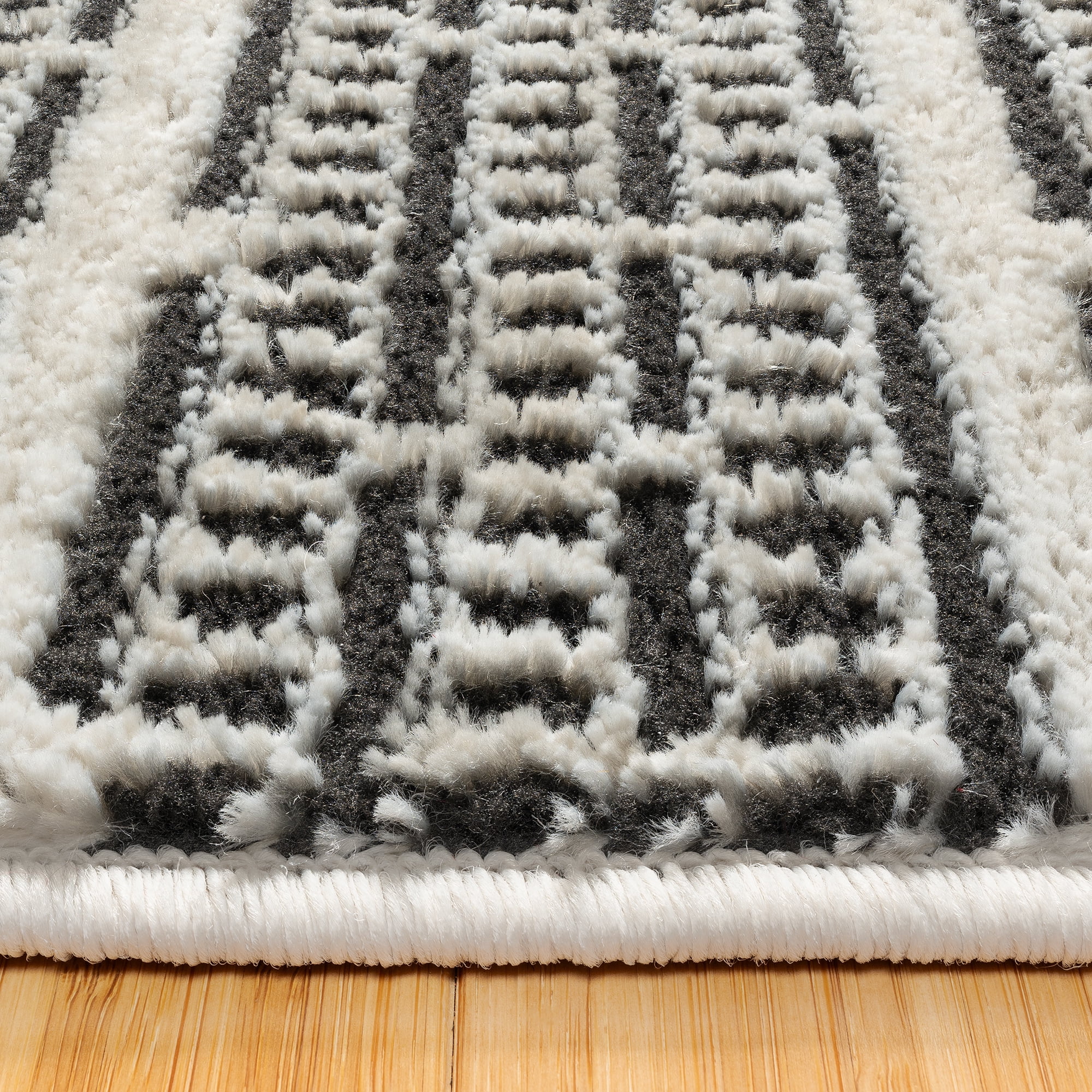 Gertmenian Missha Dario Modern/Contemporary Striped Beige Black Indoor Area Rug, 8x10