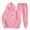 Pink, variant on ibuvkizy Womens Sweatsuits 2 Piece Set,Outfits Men's and Women's Sports Tracksuits Long Sleeve Pullover Hoodies Sweatshirt Loose Coat and Sweatpants Fall Winter Suit Black,S